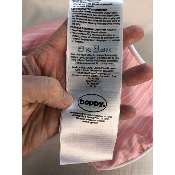 Boppy Nursing Pillow Cover Pink Hearts & Stripes - Pristine Condition - Picture 5 of 7